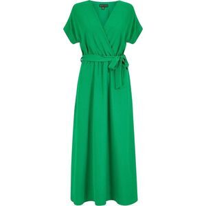 Yumi Womens/Ladies V Neck Kimono Sleeve Wrap Dress / Bright Green